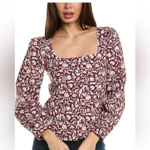 NWT Joie top russet brown multi color Size L